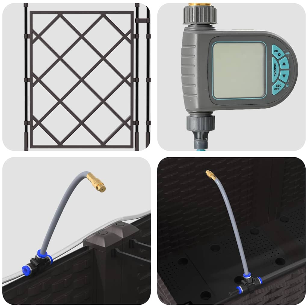 Vaso da giardino 5 pz-Set di 5 Fioriera da Esterno-Contenitore per Piante Marrone Acciaio 449035