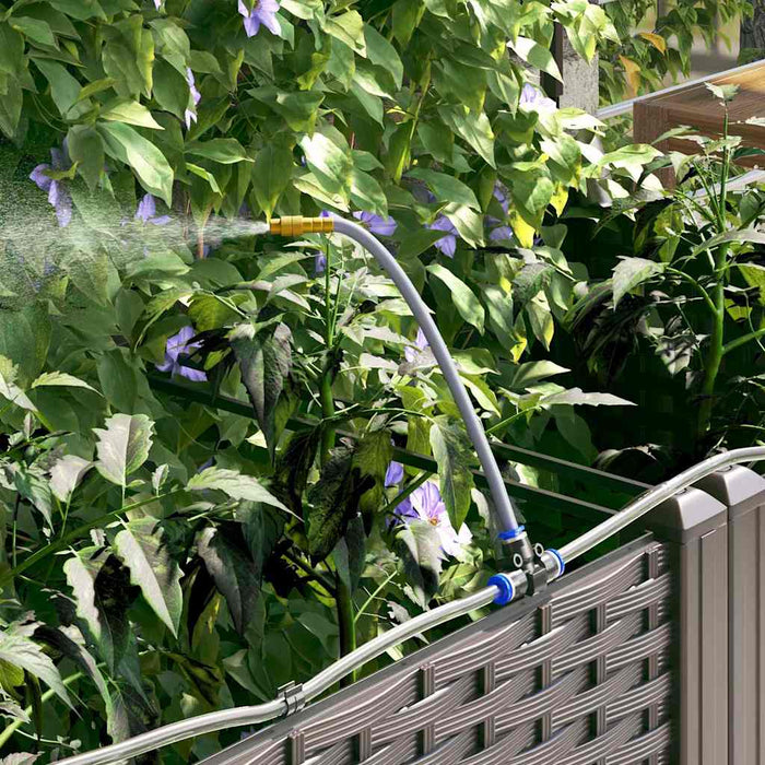 Vaso da giardino 5 pz-Set di 5 Fioriera da Esterno-Contenitore per Piante Marrone Acciaio 449035