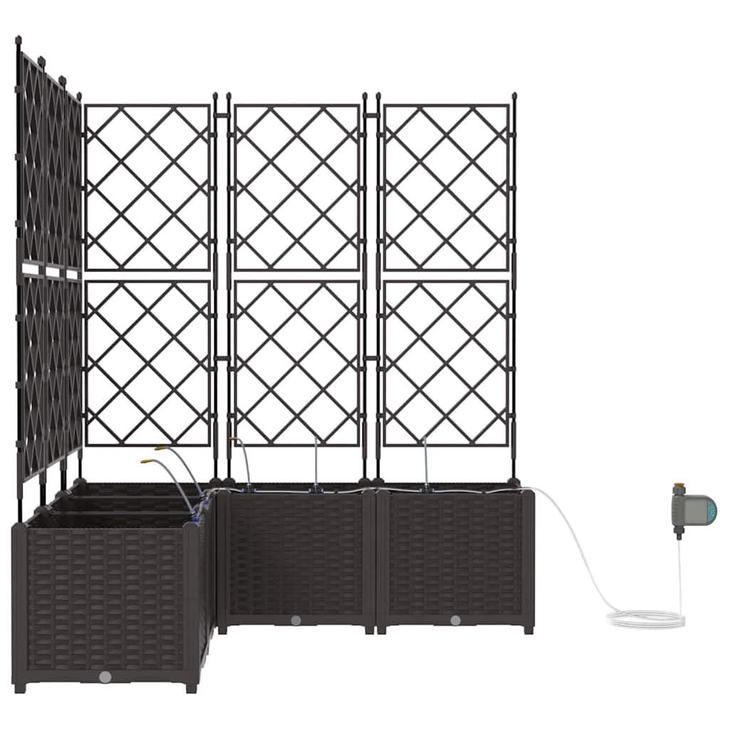 Vaso da giardino 5 pz-Set di 5 Fioriera da Esterno-Contenitore per Piante Marrone Acciaio 449035