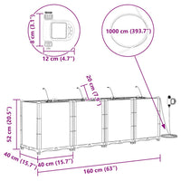Vasi da giardino Marrone 160 x 40 x 52 cm Acciaio 42002834