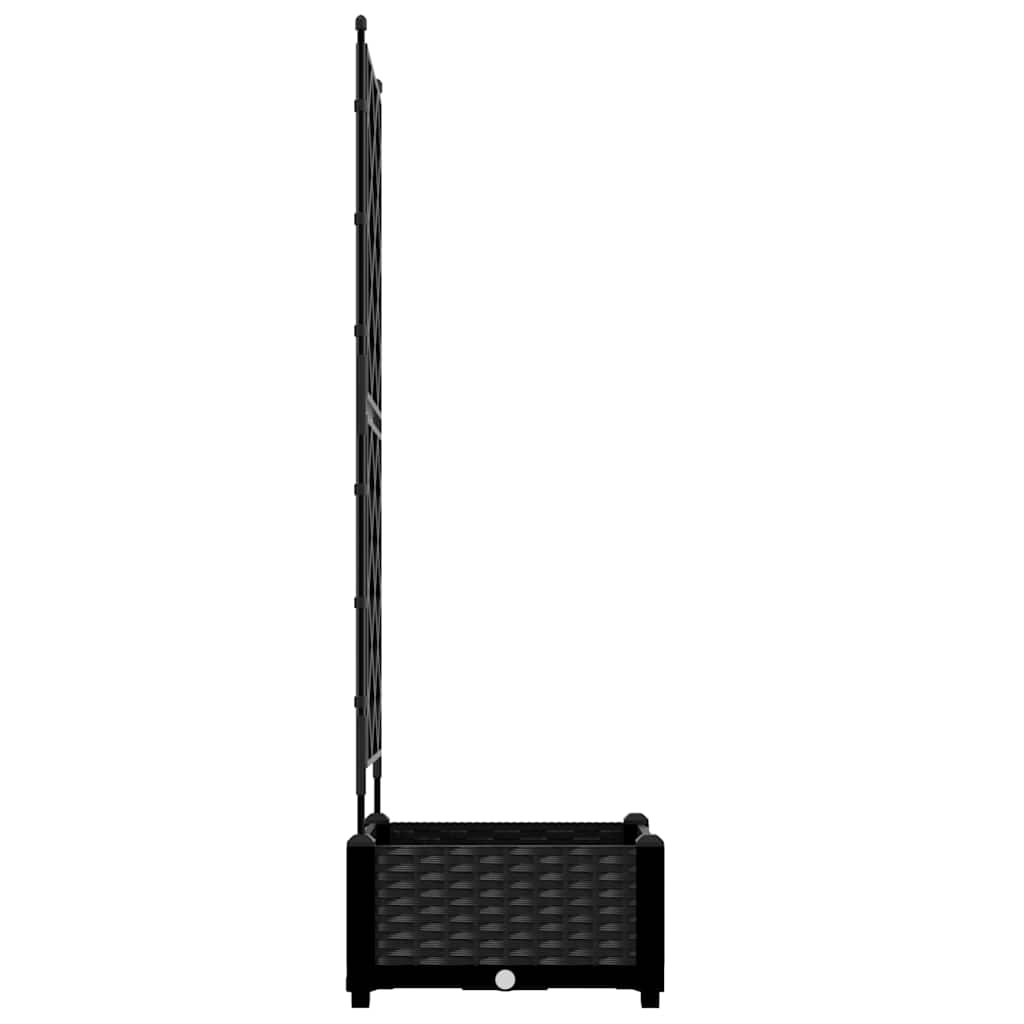 Vaso da giardino-Fioriera Esterno-Contenitore per Piante Nero 40 x 40 x 125,5 cm Acciaio