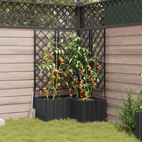 Vaso da giardino 3 pz-Set di 3 Fioriera da Esterno-Contenitore per Piante Nero 80 x 80 x 143 cm Acciaio