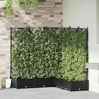 Vaso da Giardino con Trellis 5 pcs Nero 120 x 120 x 125.5 cm PP 42002842