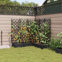 Vaso da Giardino con Trellis 5 pcs Nero 120 x 120 x 125.5 cm PP 42002842