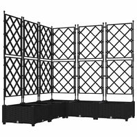 Vaso da Giardino con Trellis 5 pcs Nero 120 x 120 x 125.5 cm PP 42002842