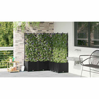 Vaso da Giardino con Trellis 5 pcs Nero 120 x 120 x 143 cm PP 42002843