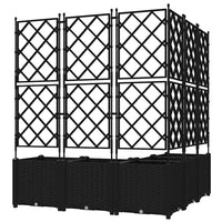 Vaso da Giardino con Trellis 5 pcs Nero 120 x 120 x 143 cm PP 42002843
