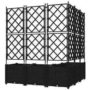 Vaso da Giardino con Trellis 5 pcs Nero 120 x 120 x 143 cm PP 42002843