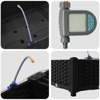 Vaso da giardino 4 pz-Set di 4 Fioriera da Esterno-Contenitore per Piante Nero Acciaio 248708