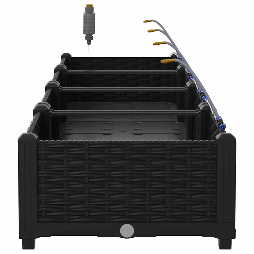 Vaso da giardino 4 pz-Set di 4 Fioriera da Esterno-Contenitore per Piante Nero Acciaio 248708