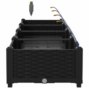 Vaso da giardino 4 pz-Set di 4 Fioriera da Esterno-Contenitore per Piante Nero Acciaio 248708