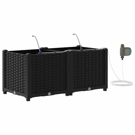 Vasi da giardino Nero 80 x 40 x 37.5 cm Acciaio 42002845