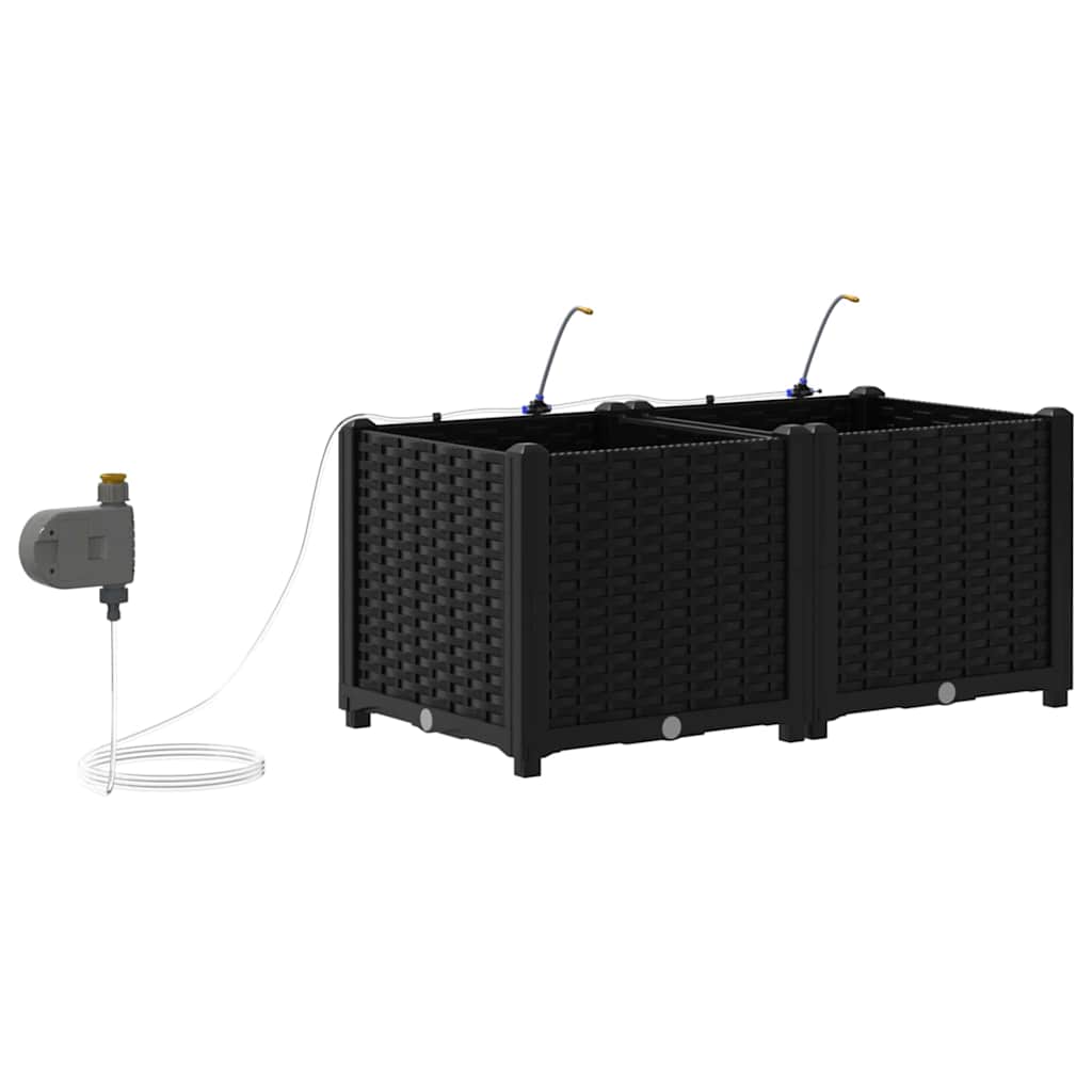 Vasi da giardino Nero 80 x 40 x 37.5 cm Acciaio 42002845