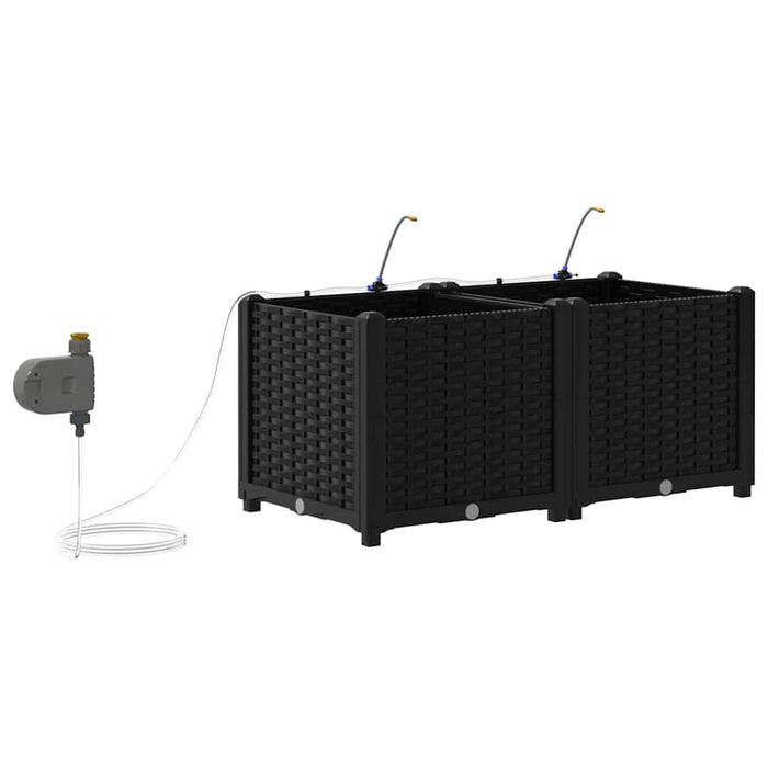 Vasi da giardino Nero 80 x 40 x 37.5 cm Acciaio 42002845