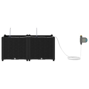 Vasi da giardino Nero 80 x 40 x 37.5 cm Acciaio 42002845