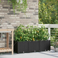 Vaso da giardino 3 pz-Set di 3 Fioriera da Esterno-Contenitore per Piante Nero Acciaio 566904