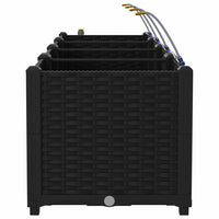 Vaso da giardino 3 pz-Set di 3 Fioriera da Esterno-Contenitore per Piante Nero Acciaio 566904