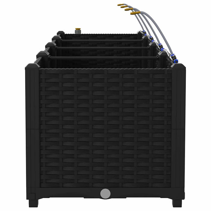 Vaso da giardino 3 pz-Set di 3 Fioriera da Esterno-Contenitore per Piante Nero Acciaio 566904