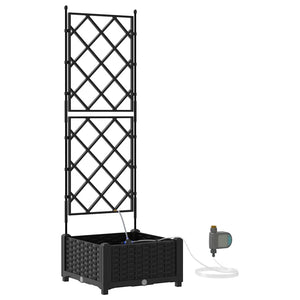 Vasi da giardino Nero 40 x 40 x 126 cm Acciaio 42002848