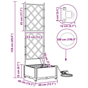 Vasi da giardino Nero 40 x 40 x 126 cm Acciaio 42002848