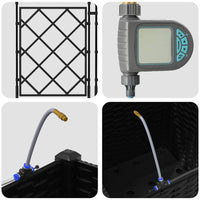 Vaso da giardino-Fioriera Esterno-Contenitore per Piante Nero 40 x 40 x 142 cm Acciaio