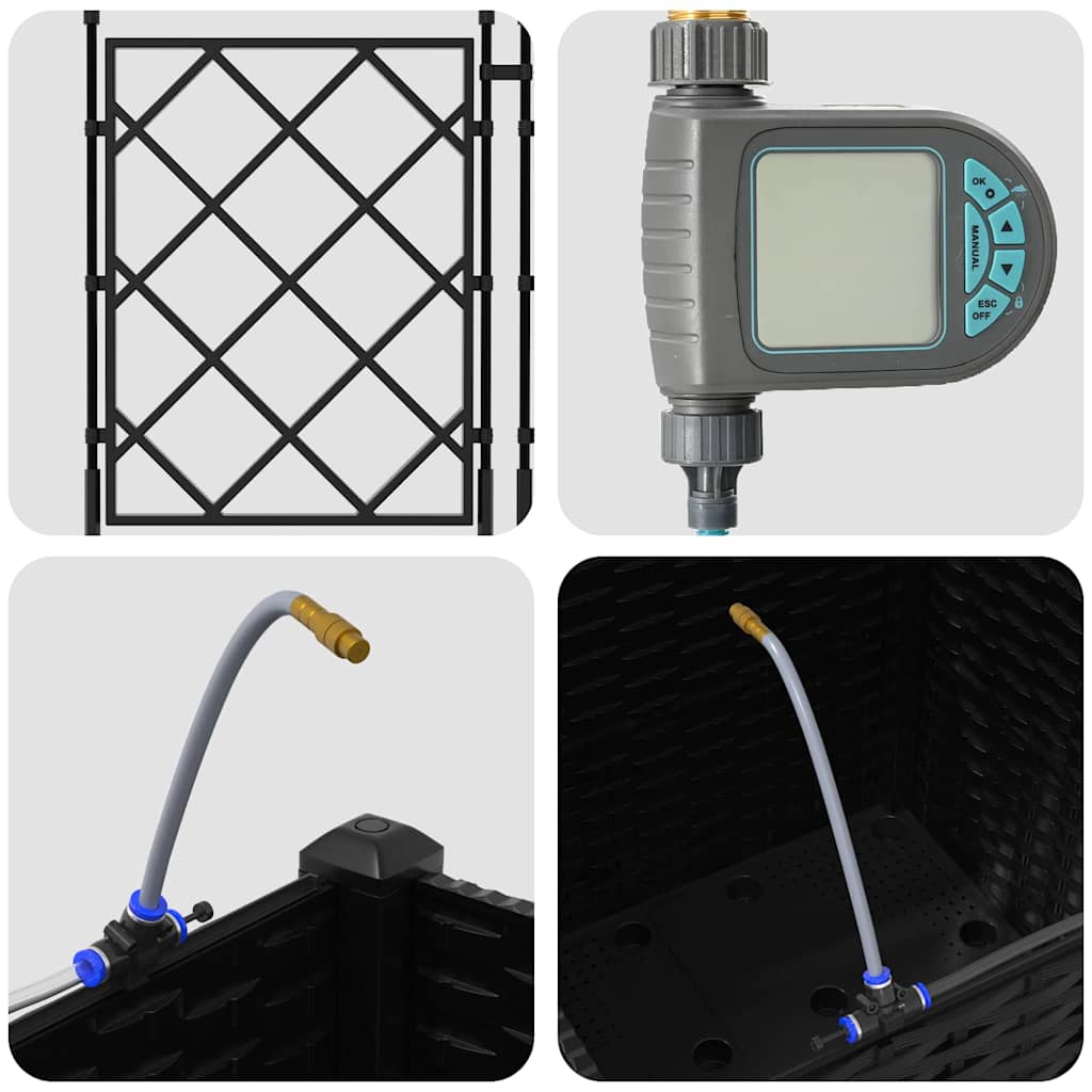 Vasi da giardino Nero 40 x 40 x 142 cm Acciaio 42002849