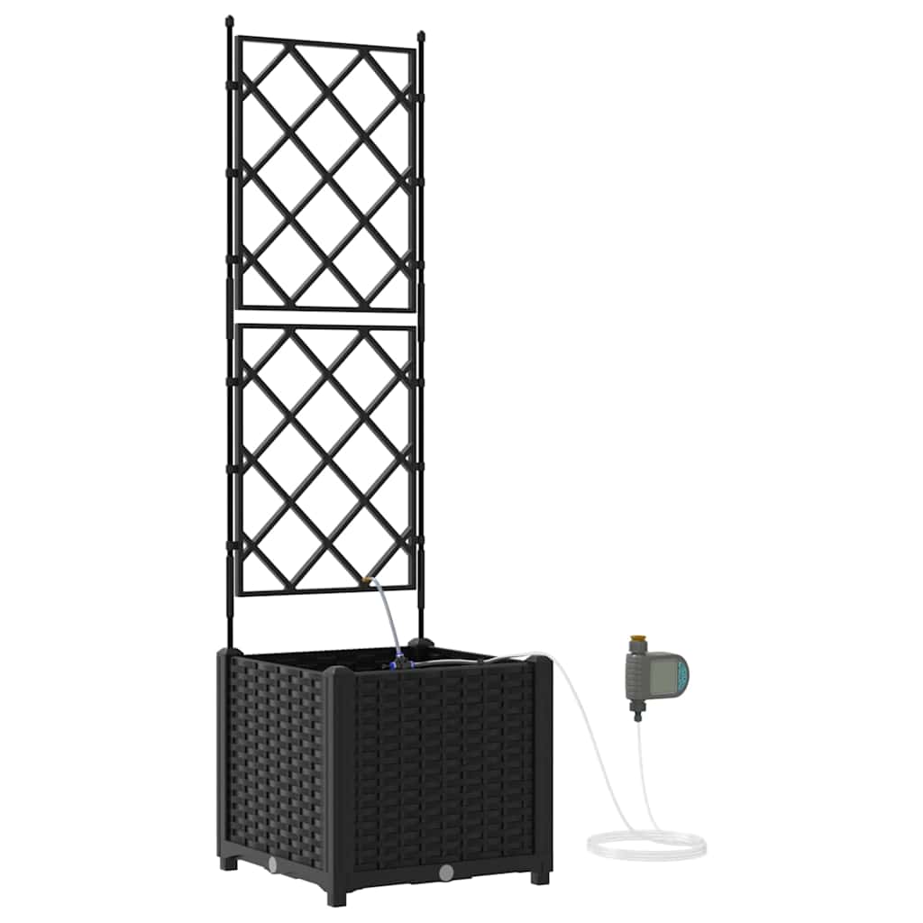 Vasi da giardino Nero 40 x 40 x 142 cm Acciaio 42002849