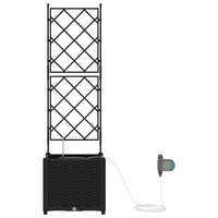 Vaso da giardino-Fioriera Esterno-Contenitore per Piante Nero 40 x 40 x 142 cm Acciaio