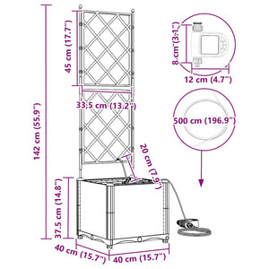 Vasi da giardino Nero 40 x 40 x 142 cm Acciaio 42002849