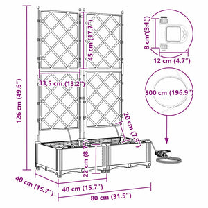Vasi da giardino Nero 80 x 40 x 126 cm Acciaio 42002850