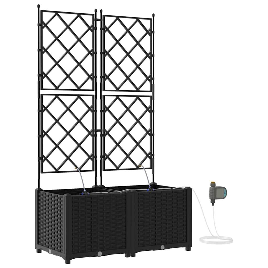 Vaso da giardino 2 pz-Set di 2 Fioriera da Esterno-Contenitore per Piante Nero Acciaio 981847