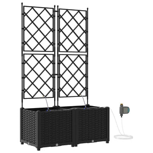 Vaso da giardino 2 pz-Set di 2 Fioriera da Esterno-Contenitore per Piante Nero Acciaio 981847