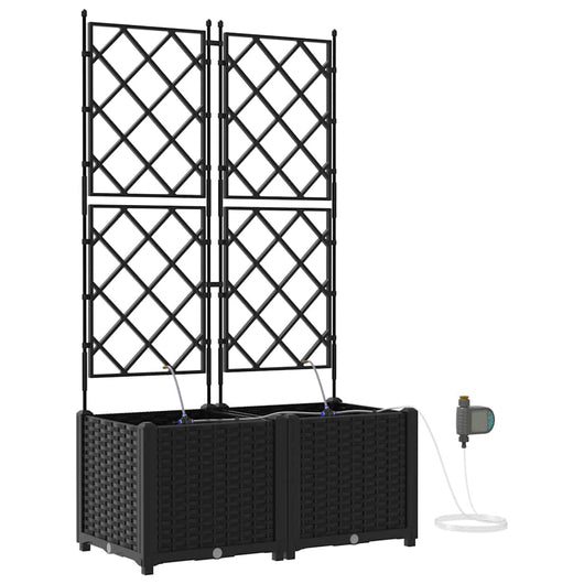 Vaso da giardino 2 pz-Set di 2 Fioriera da Esterno-Contenitore per Piante Nero Acciaio 981847