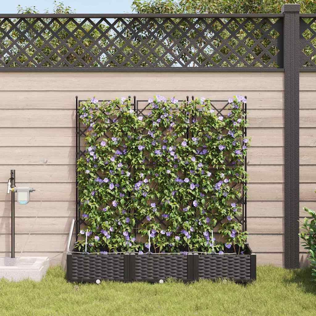 Vasi da giardino Nero 120 x 40 x 126 cm Acciaio 42002852