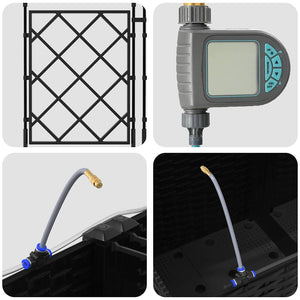 Vaso da giardino 3 pz-Set di 3 Fioriera da Esterno-Contenitore per Piante Nero Acciaio 499002