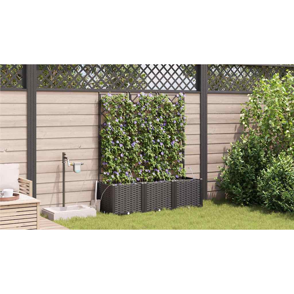 Vasi da giardino Nero 120 x 40 x 142 cm Acciaio 42002853
