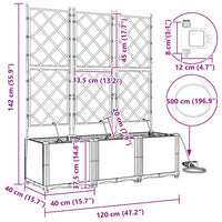 Vasi da giardino Nero 120 x 40 x 142 cm Acciaio 42002853