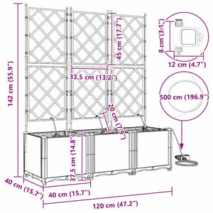 Vasi da giardino Nero 120 x 40 x 142 cm Acciaio 42002853