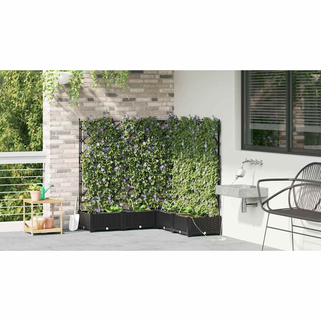 Vasi da giardino Nero 120 x 120 x 126 cm Acciaio 42002855