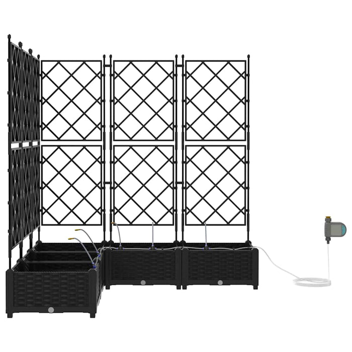 Vasi da giardino Nero 120 x 120 x 126 cm Acciaio 42002855