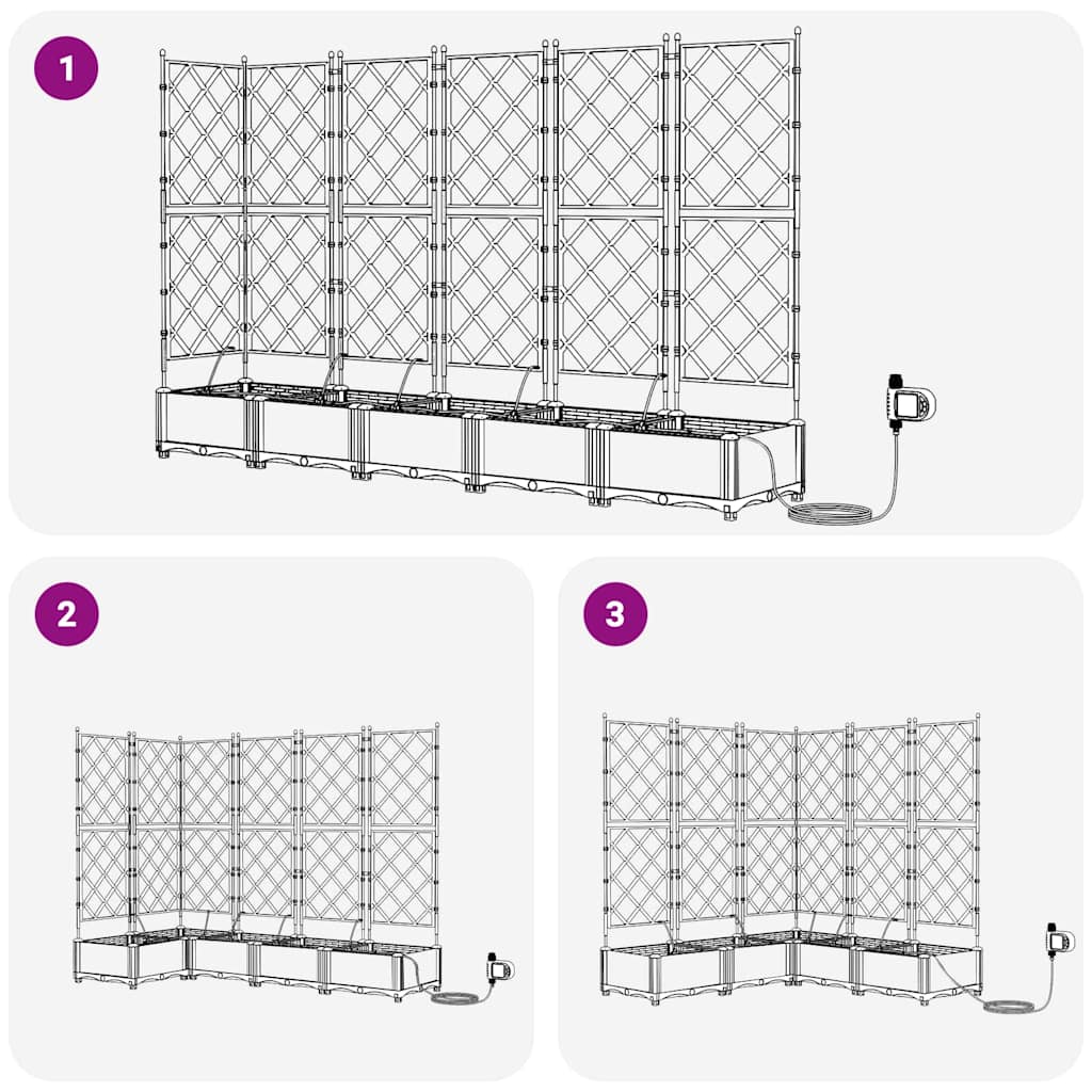 Vaso da giardino 5 pz-Set di 5 Fioriera da Esterno-Contenitore per Piante Nero Acciaio 880016