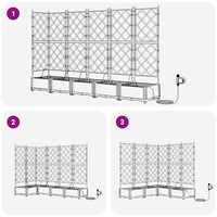 Vaso da giardino 5 pz-Set di 5 Fioriera da Esterno-Contenitore per Piante Nero Acciaio 880016