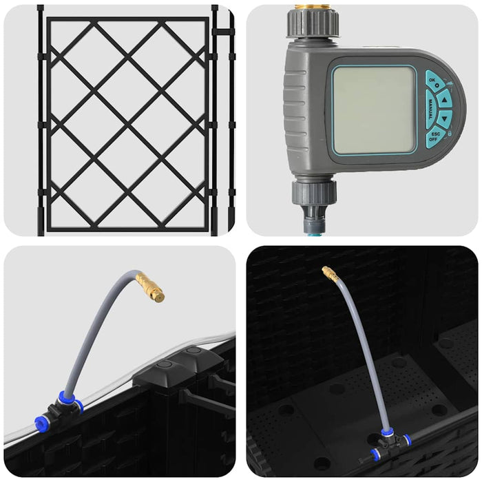 Vasi da giardino Nero 120 x 120 x 142 cm Acciaio 42002856