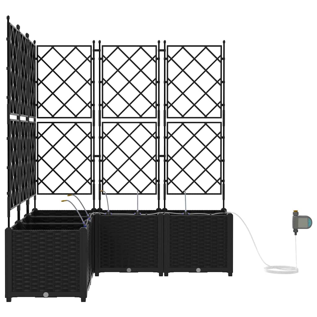 Vaso da giardino 5 pz-Set di 5 Fioriera da Esterno-Contenitore per Piante Nero Acciaio 336553