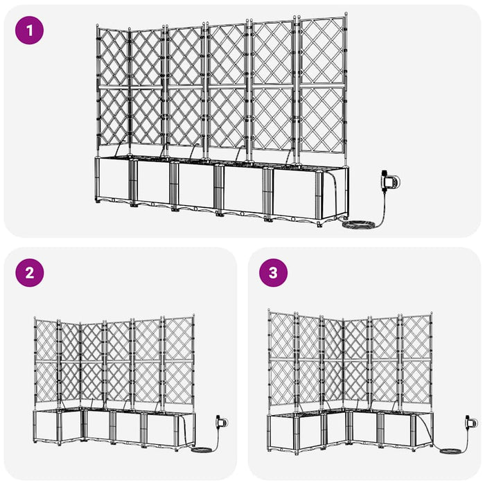 Vaso da giardino 5 pz-Set di 5 Fioriera da Esterno-Contenitore per Piante Nero Acciaio 336553