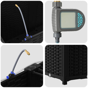 Vaso da giardino 4 pz-Set di 4 Fioriera da Esterno-Contenitore per Piante Nero 160 x 40 x 53 cm Acciaio