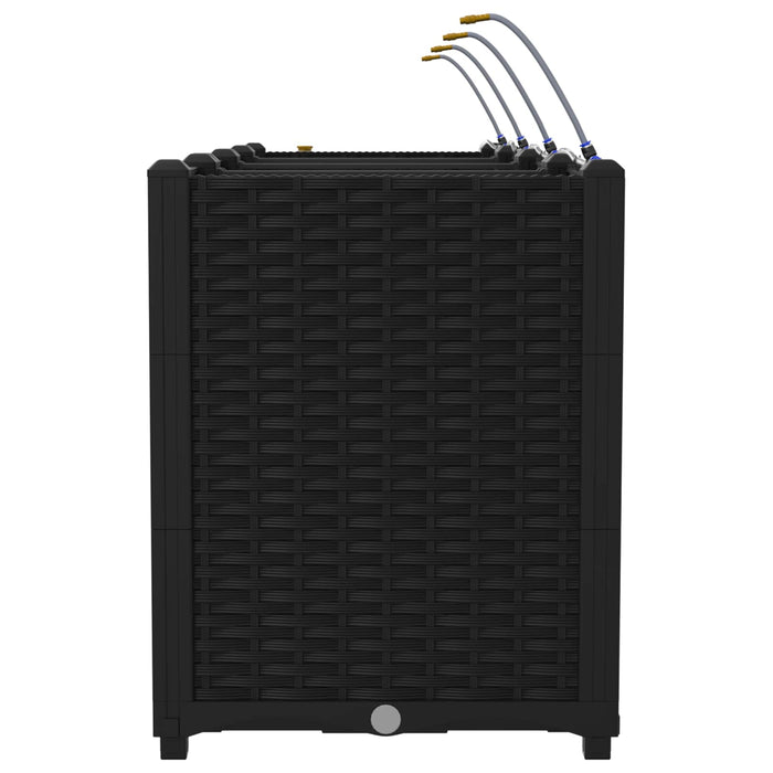 Vaso da giardino 4 pcs Nero Acciaio 42002857