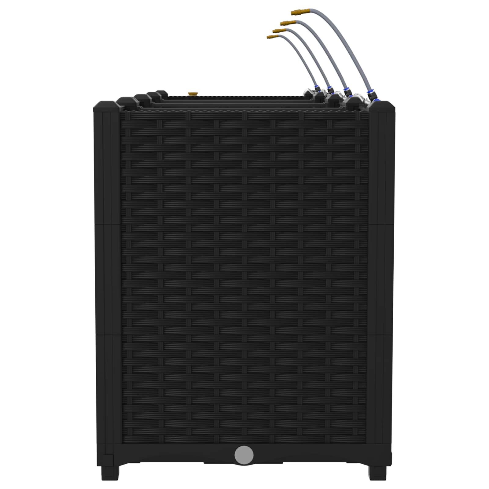 Vaso da giardino 4 pz-Set di 4 Fioriera da Esterno-Contenitore per Piante Nero 160 x 40 x 53 cm Acciaio