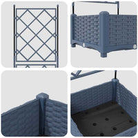 Vaso da Giardino con Trellis Grigio 40 x 40 x 125.5 cm PP 42002858