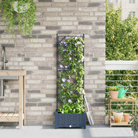 Vaso da Giardino con Trellis Grigio 40 x 40 x 125.5 cm PP 42002858